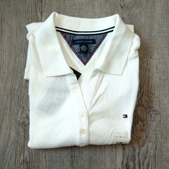 NWT Tommy Hilfiger 100% Cotton 3/4 Sleeve Polo - Picture 4 of 8